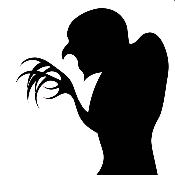 Conceptuele Psychologische Beeld Van Silhouet Van Monster Als Symbool Van — Stockfoto