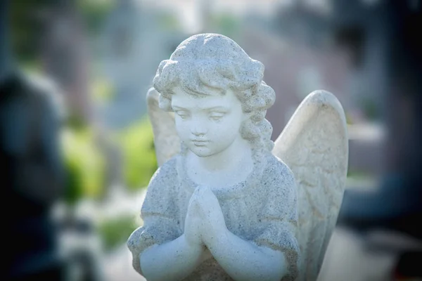 Little White Guardian Angel Blur Background — Stock Fotó