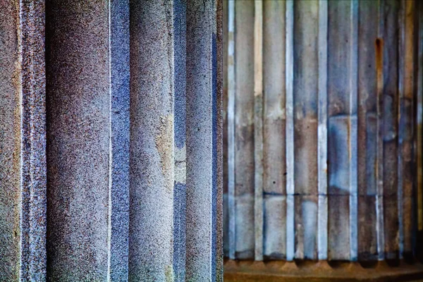 Ancient Greek Style Columns Background Design Selective Focus Left Column — 图库照片