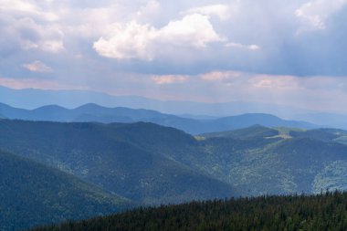 Vahşi, güzel doğa. Dağların çağlayanı manzaralar
