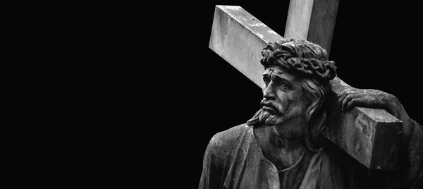 Jesus Christ Crown Thorns Cross Copy Space — 스톡 사진