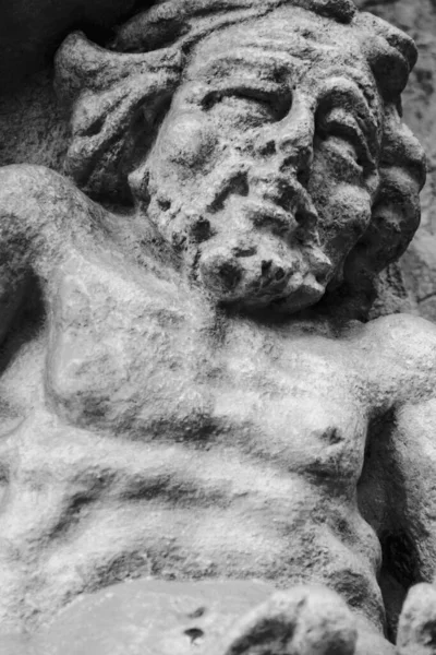 Sisifo Dio Zeus Punì Sisifo Doveva Rotolare Grandissima Pietra Cima — Foto Stock