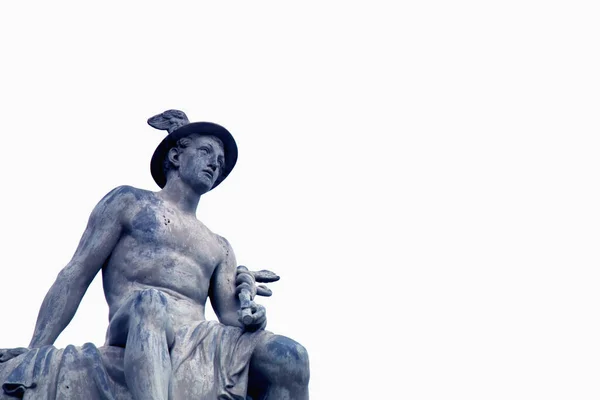 Närbild Antik Staty Antika Gud Handel Köpmän Och Resenärer Hermes — Stockfoto