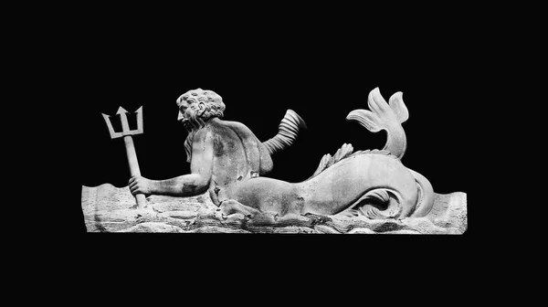 Potężny Bóg Morza Oceanów Neptun Posejdon Tryton Trójzębem Rogiem Wiatrów — Zdjęcie stockowe