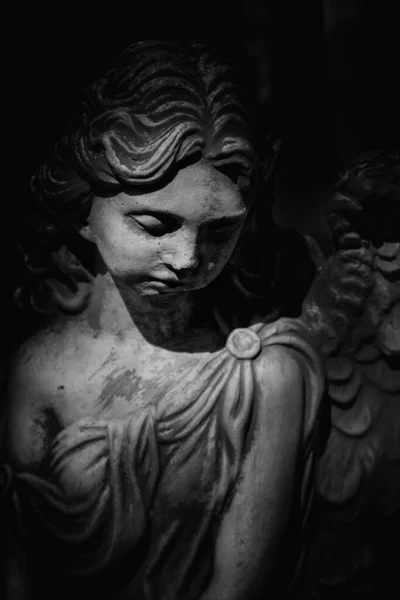 Halál Gyönyörű Angyal Portréja Mint Fájdalom Félelem Élet Vége Szimbóluma — Stock Fotó