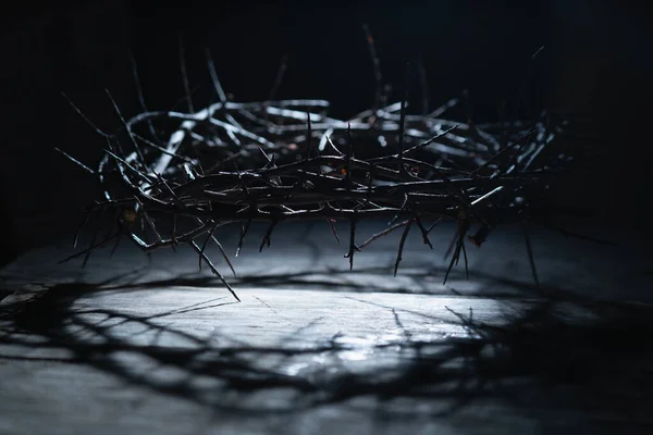 Günahlarımız Için Mesih Dirilişi Ölümü Simgeleyen Dikenli Taç Yatay Resim — Stok fotoğraf