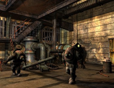 Steampunk erkekler koruyucu kıyafetli