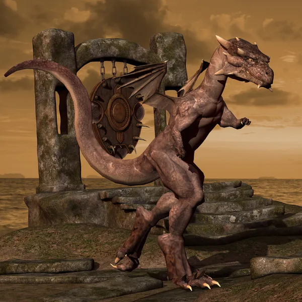 Draak op dragon nest — Stockfoto