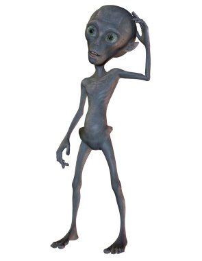 Alien in a thoughtful pose