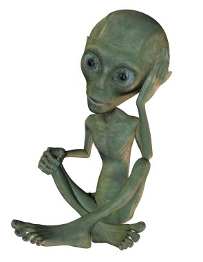 Sitting thoughtful Alien