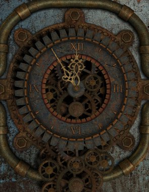 Clock in Steampunk Style