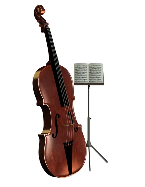 Bass with music stand — Stock Photo, Image