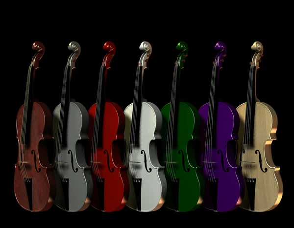 Colored Violins — Stock Photo, Image