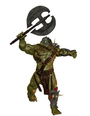 Orc with Battle Axe clipart