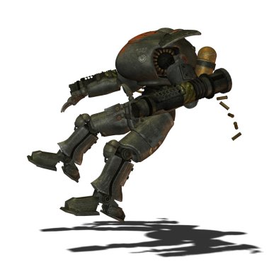 Falling fighting robots clipart