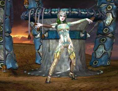 savaşçı princessin Gotik bakmak