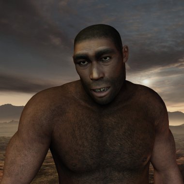 Early human Homo erectus clipart