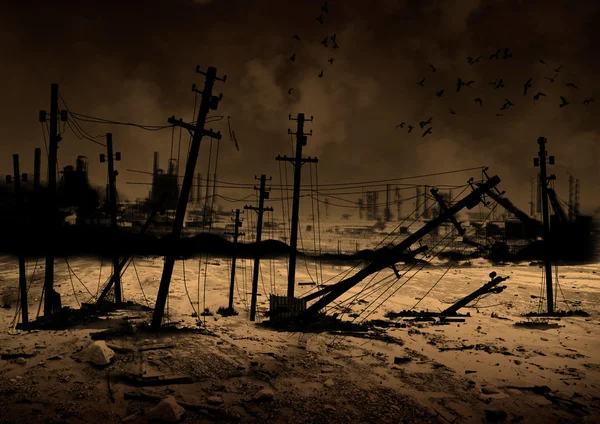 Hintergrund nach der Apokalypse Stockbild