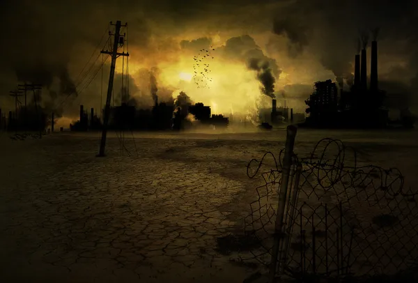 Background contaminated industrial town V2 — Stock Photo, Image