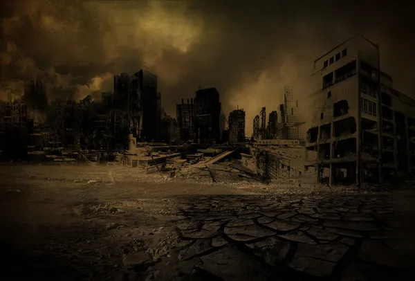 Background - Big City Destroyed V2 — Stock Photo, Image