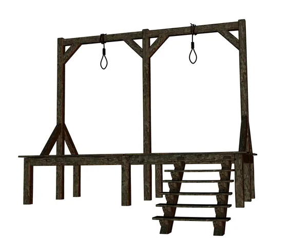 Cutout - gallows from the Middle Ages — Stock Photo, Image