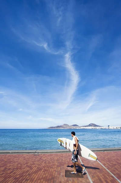 Surfer Gran Canaria Rechtenvrije Stockafbeeldingen