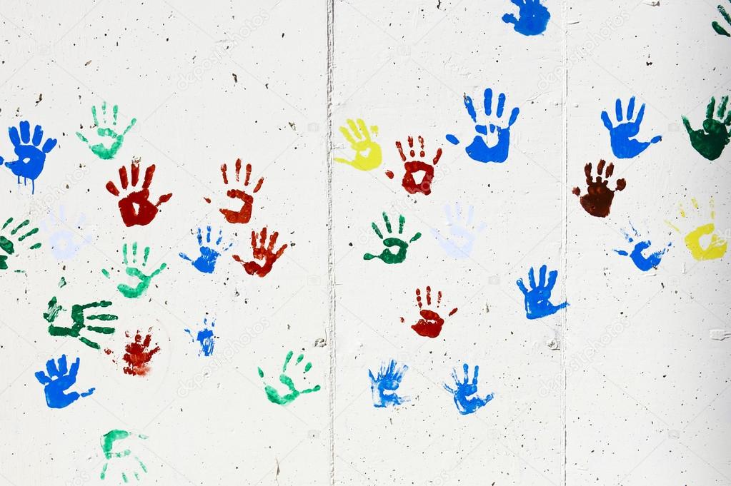 Children's hand prints