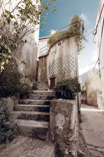 Beautiful mediterranean old vintage stairs in Vrbnik Town Croatia — Stock Photo, Image