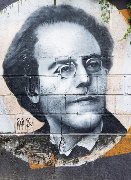 Gustav-Mahler-graffiti — Stockfoto