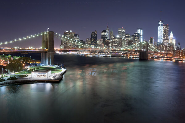 Brooklyn Bridge at Night, New York City