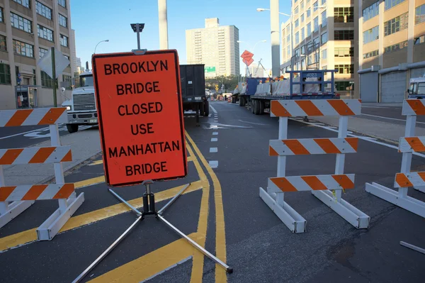 Бруклинский мост закрыт — стоковое фото