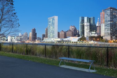 Roosevelt Adası nehir new York'ta yürümek