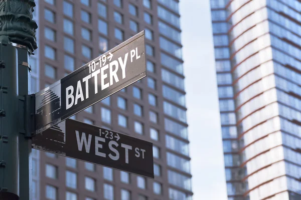 Señal de esquina, Ciudad de Nueva York — Foto de Stock