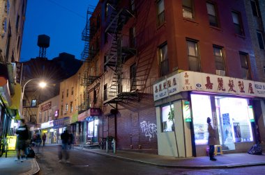 china town new York'ta gece çekimi