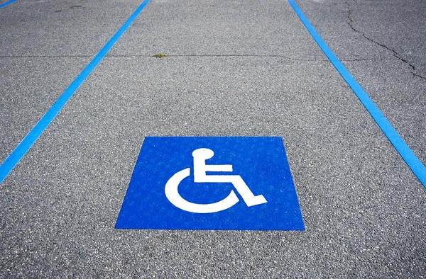 Handicapped symbol disabled parking sign Stock Photo