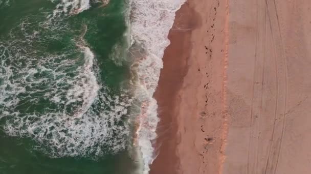 Flygfoto Vågor Stranden Miacomet Nantucket — Stockvideo