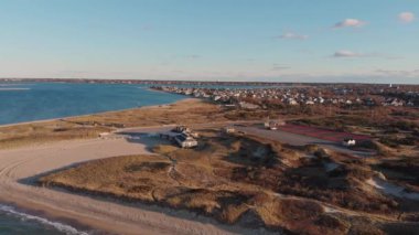 Jetties Sahili, Nantucket Adası 'ndaki Hava 4K Dalgaların Görüntüsü