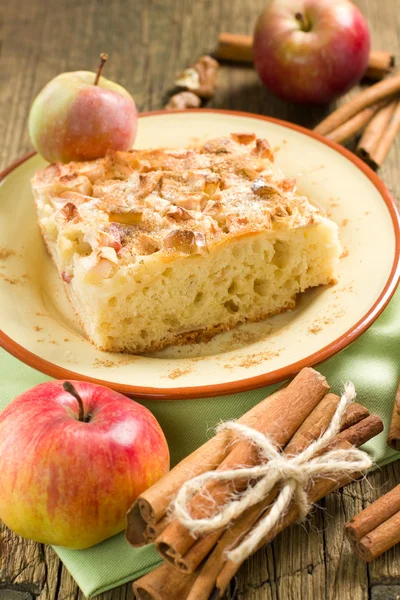 Torta de maçã caseira com canela — Fotografia de Stock