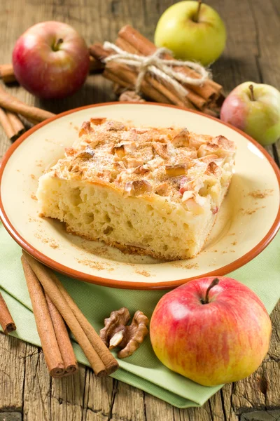 Torta de maçã caseira com canela — Fotografia de Stock