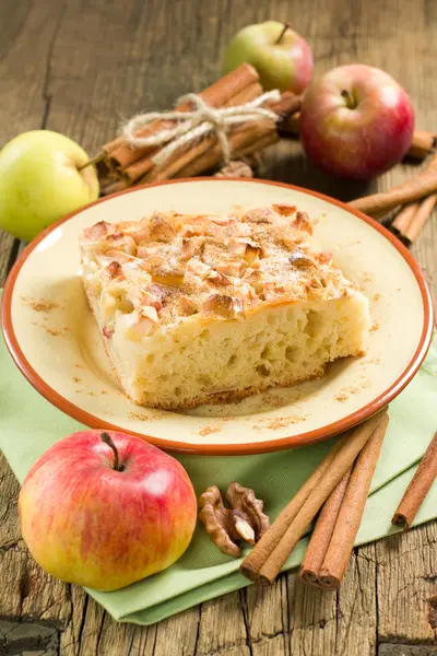 Tarte aux pommes maison à la cannelle — Photo