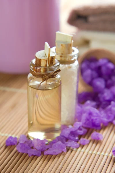 Aromatik spa set deniz tuzu ve sabun — Stok fotoğraf