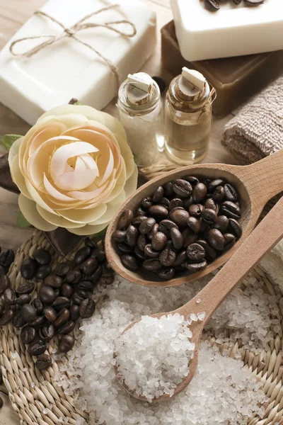 Zestaw do kawy aromatyczne spa — Zdjęcie stockowe