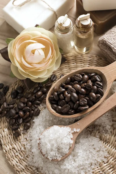 Aromatisches Wellness Kaffee-Set — Stockfoto