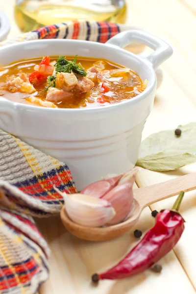 Borscht, zuppa di barbabietole — Foto Stock