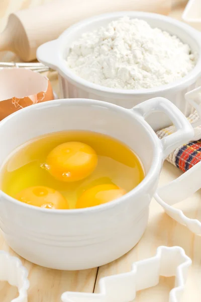 Mjöl och ägg — Stockfoto