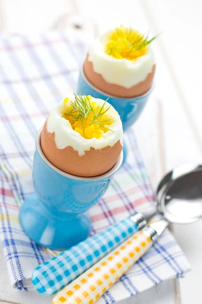 Soft boiled eggs — Stock Photo, Image