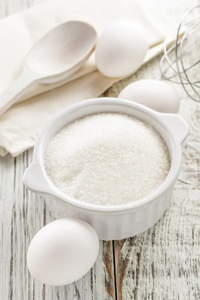 Açúcar e ovos — Fotografia de Stock