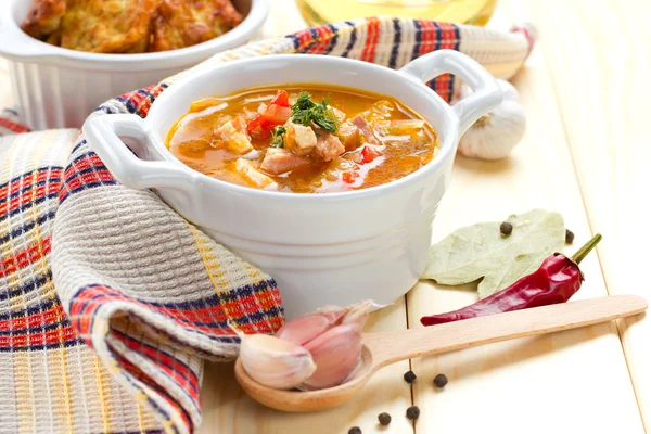 Borscht, zuppa di barbabietole — Foto Stock