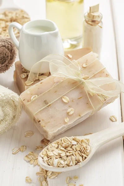 Oatmeal soap — Stock Photo, Image