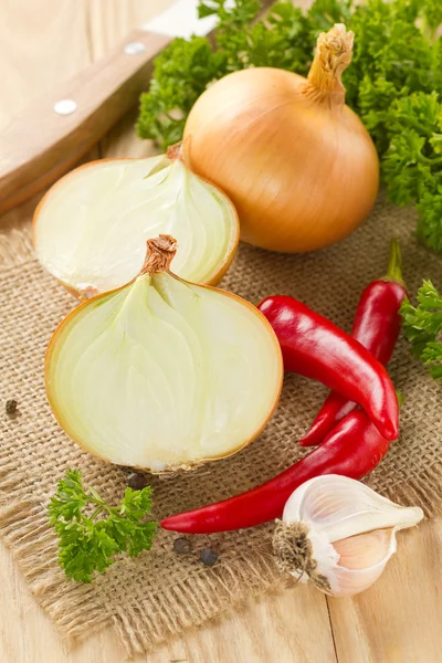 Cipolla, aglio e peperoncino — Foto Stock